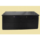AE2413-Wood Veneer-60"W Credenza- Fixed Height- (3) Box/Box/File Pedestals