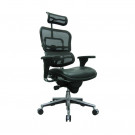 ErgoLogic Tech Chair - Mesh Back and Headrest - Leather Seat
